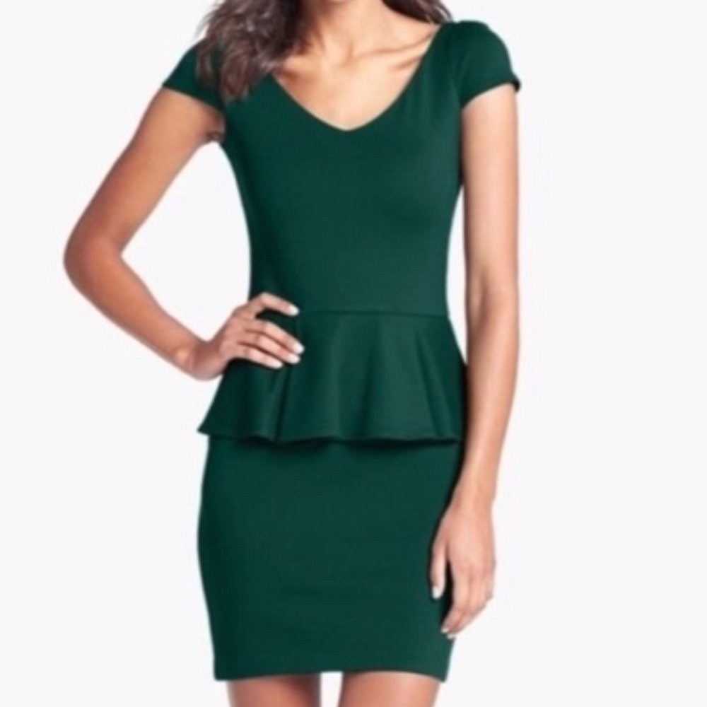 Amanda Uprichard Green Peplum Dress